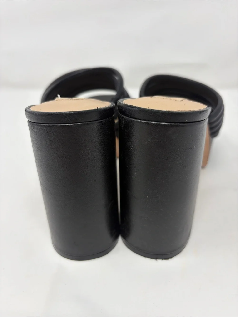 Antonio Melani Black Strappy Platform Mule Sandals Size 7 Excellent Condition